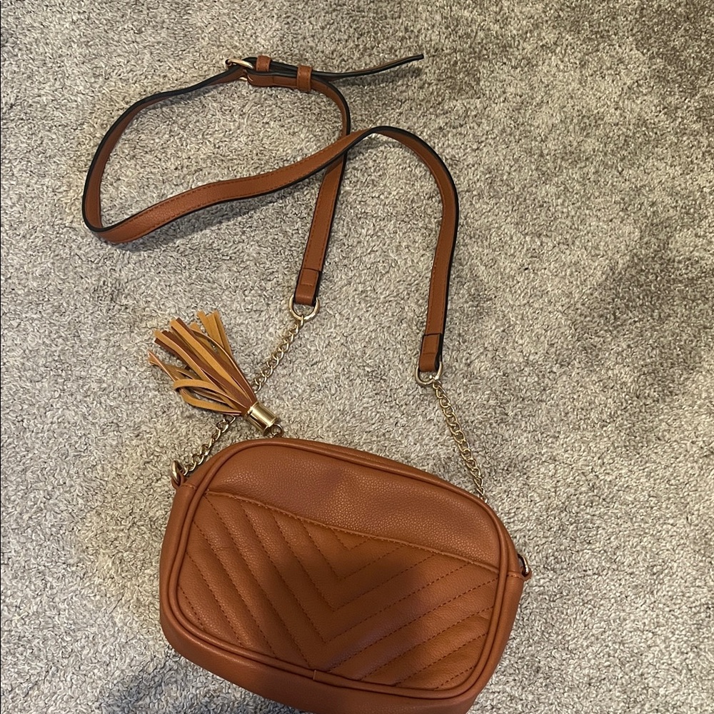 H&M Brown Quilted Crossbody Bag